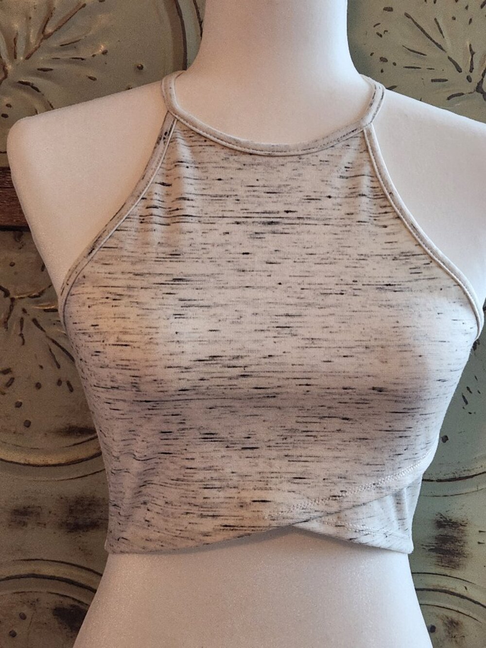 Milkyway Zippered Racerback Cropped Tank Top | Small